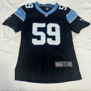 NFL Nike Luke Kuechly Black & Blue Jersey Carolina Panthers Big Kids Women Small